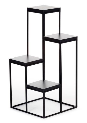 Kwietnik metalowy 70 cm czarny KASKADA blat czarny