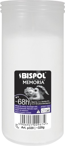Wkład do zniczy parafinowy BISPOL P320 68h 1szt