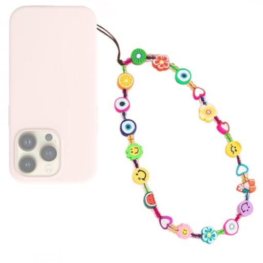 PRAKTYCZNY UCHWYT - SMYCZ DO TELEFONU - EMOTKI - OWOCE - KWIATKI - 28 cm
