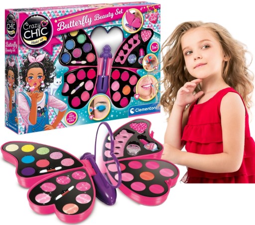DUŻY ZESTAW DO ROBIENIA MAKIJAŻU MOTYL CRAZY CHIC