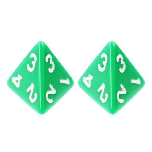 ZESTAW 2 KOSTEK K4 RPG ZIELONA KOŚĆ CZTEROŚCIENNA