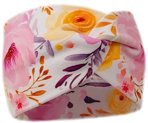 OPASKA NIEMOWLĘCA NA GŁOWĘ USZY DLA DZIEWCZYNKI 34-38cm WATERCOLOR ROSES