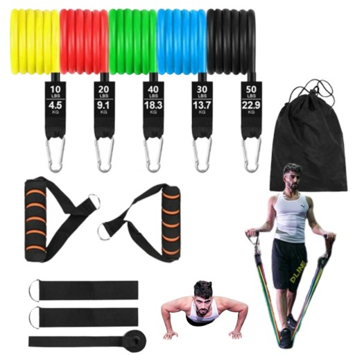 ZESTAW 5 GUM OPOROWYCH DO FITNESS FIZJO ĆWICZEŃ TRENINGU MOCNE WORKOUT