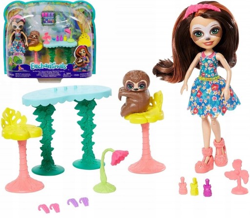 ENCHANTIMALS zestaw STREFA RELAKSU lalka Sela Sloth i leniwiec gfn54 Mattel