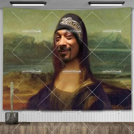 Gobelin Zakaz palenia psy nie podpisują flagi Jesus Snoop Dogg Meme gobel
