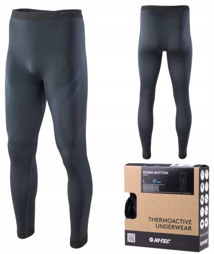 Legginsy termoaktywne męskie bielizna termiczna Hi-Tec Ronin dół grafit M