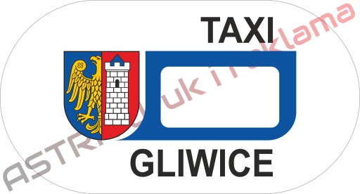 Magnes taxi magnetyczna naklejka oznaczeni GLIWICE