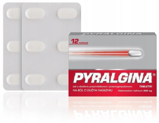 PYRALGINA lek przeciwbólowy 500 mg 12 tabletek