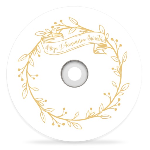 Płyta DVD z nadrukiem MOJA I KOMUNIA ŚWIĘTA wianuszek komunijny
