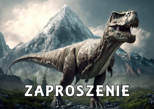 Zaproszenia na urodziny dla dzieci urodzinowe dinozaury trex