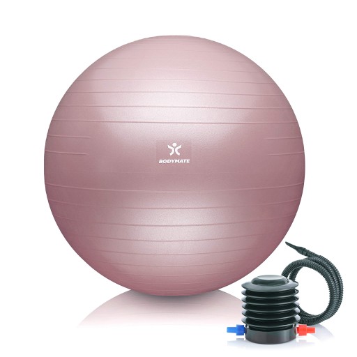 OUTLET Piłka do balansowania BodyMate 65 cm różowa z pompką