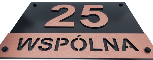 3D 40x50 Numer na dom Tabliczka adresowa Miedziana