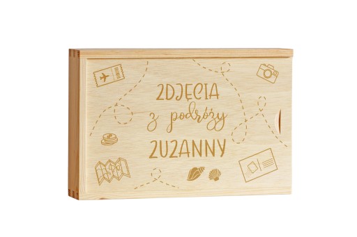 Pudełko z grawerem na zdjęcia 15x21 z przegródką