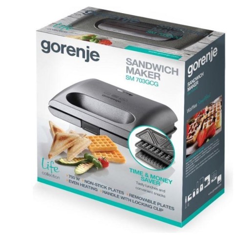 Opiekacz Gorenje SM703GCG srebrny/szary 700 W
