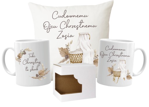 Poduszka + Kubek dla CHRZESTNYCH CHRZEST W4