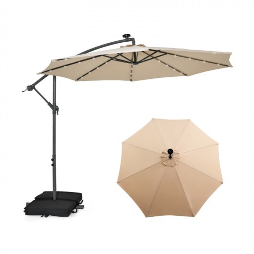 Parasol ogrodowy z solarnymi diodami LED 300 cm