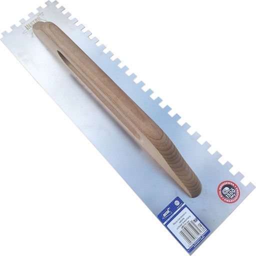 INSTAR - PACA NIERDZEWNA ZĘBATA 128x480 MM - ZĄB 12x12 MM UCHWYT DREWNIANY