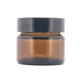 Słoik szklany brąz 15ml z nakrętką czarną