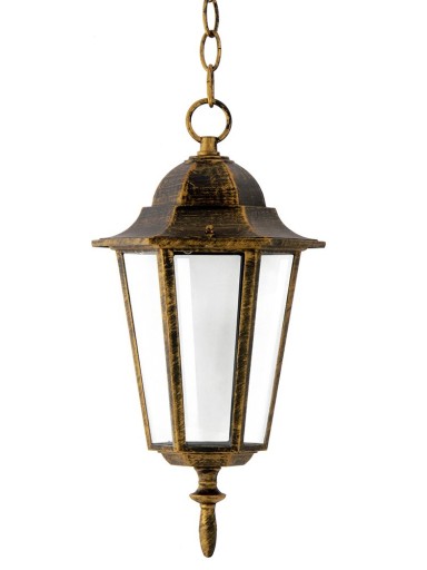 Lampa wisząca ogrodowa retro klasyczna na podbitkę do altany miedziana E27