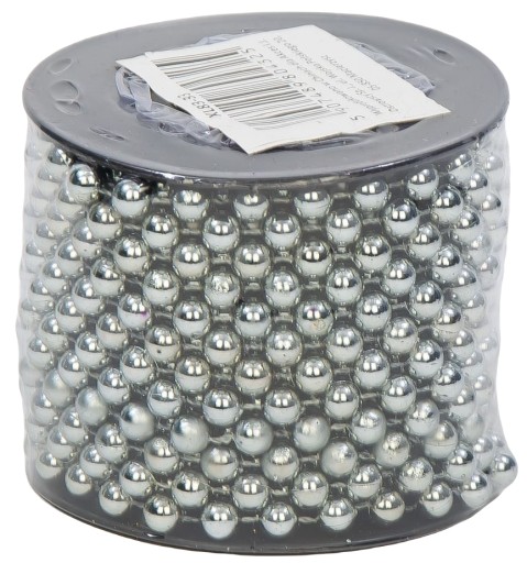 SZARE KORALE NA SZPULI 8MM 10M KORALIKI GIRLANDA