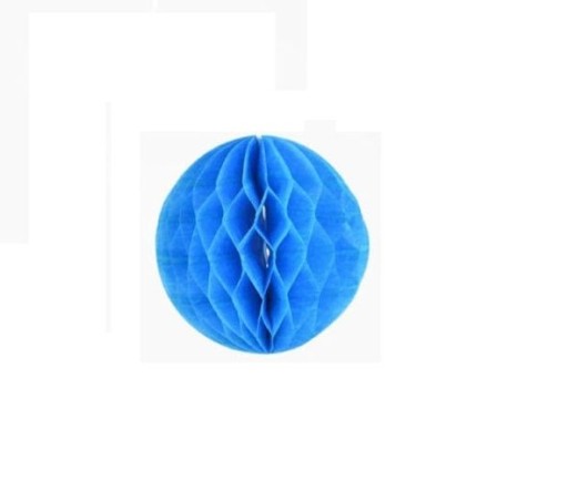 Ozdoba z papieru Kula niebieska 15cm honeycomb