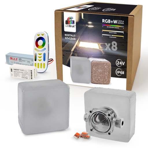 8x Kostka Brukowa LED LedBruk 24V 12x12cm RGBW BC