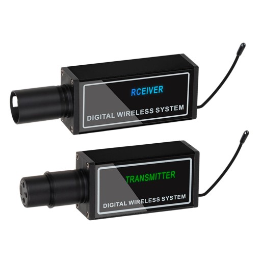 Wireless Microphone Transmitter Receiver Rechargeable for Dynamic Black