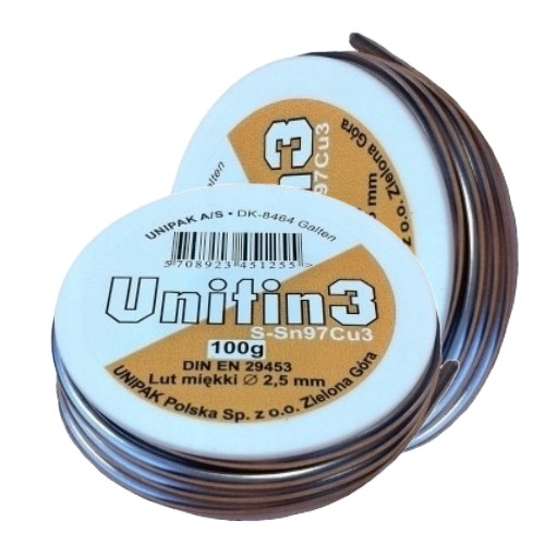 LUT MIĘKKI CYNA DO LUTOWANIA 2.5 mm 100G SZPULA UN