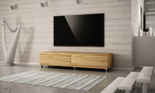 STOJĄCA SZAFKA RTV 140 CM DĄB WOTAN POŁYSK/ MAT