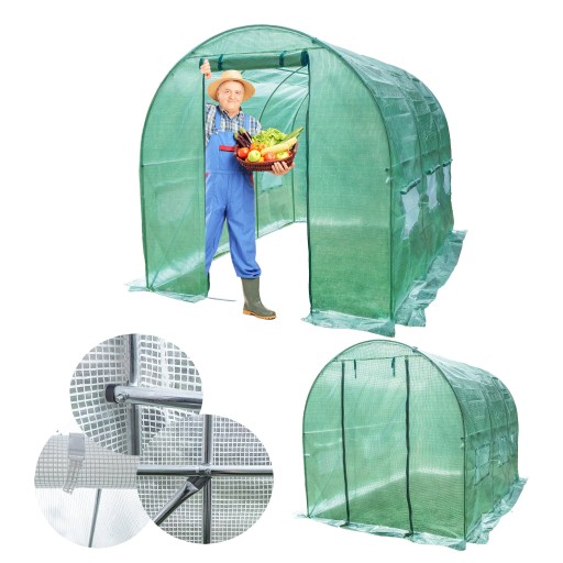 Tunel Foliowy Ogrodowy Szklarnia 9m2 4,5x2x2m Foliak Zielony Na Warzywa