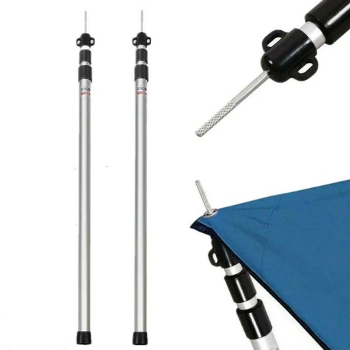 PRĘTY NAMIOTOWE MASZT NAMIOTOWY ZE STOPU ALUMINIUM 90CM-230CM x2