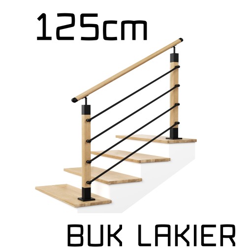 Balustrada barierka drewno metal 50x50R 1,25m