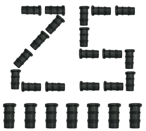 Korek Zaślepka Do Linii Rury Wtyk Na Wąż 16mm 25 szt MOCNE Czarne SUPER