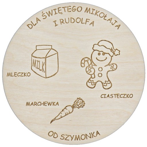 DREWNIANY TALERZYK dla MIKOŁAJA OZDOBA ŚWIĘTA IMIĘ