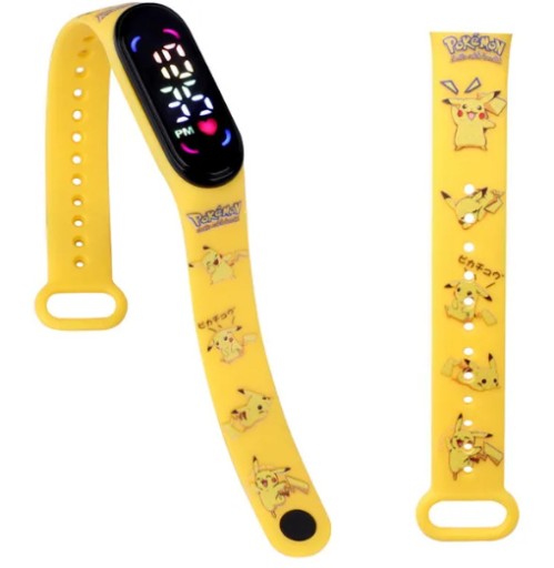 ZEGAREK LED SMARTBAND POKEMON PIKACHU OPASKA DLA DZIECKA ŻÓŁTA BIAŁA CZARNA