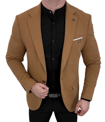 Karmelowa marynarka meska casual slim fit 1307 - 54