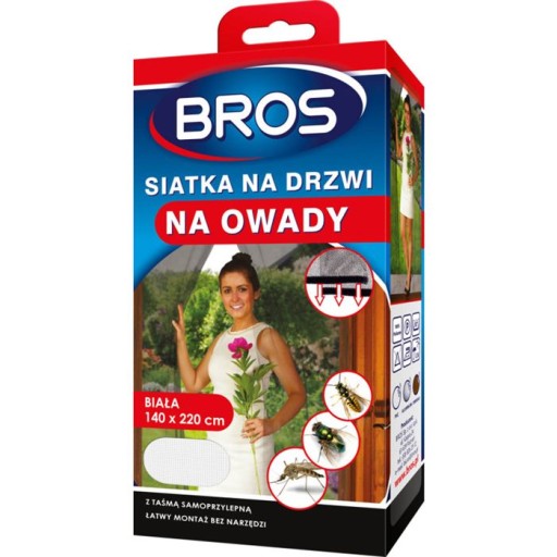 Bros moskitiera siatka na owady 140x220 CZARNA