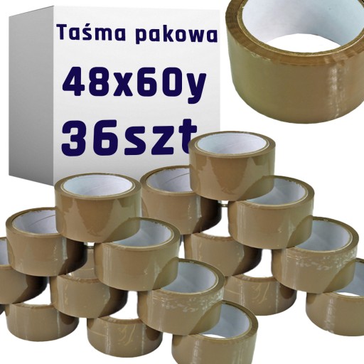 TAŚMA PAKOWA KLEJĄCA BARDZO MOCNA 36 szt Brązowa ECO SOLVENT ZESTAW