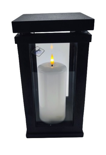 LAMPION / DOMINO/ ŻYWICA / CZARNY /1 SZTUKA