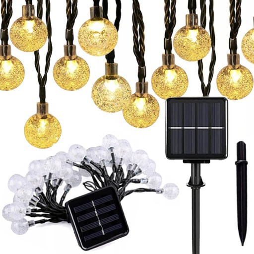 LAMPKI SOLARNE OGRODOWE GIRLANDA OZDOBA TARAS ZEWNĘTRZNE 12M 100LED