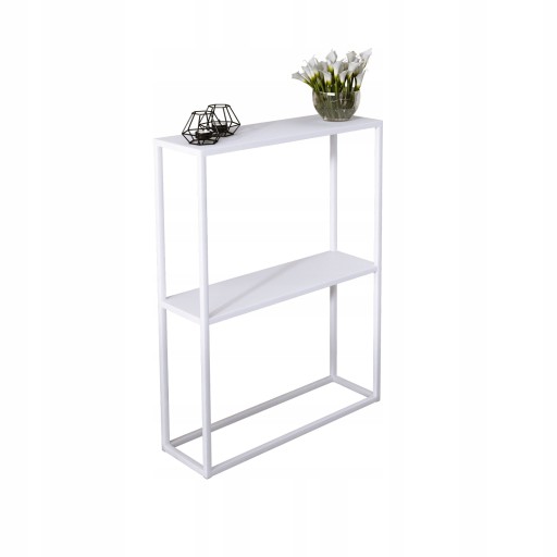 Konsolka Podwójna Loft Wąska Metal 60x20h78 Biała