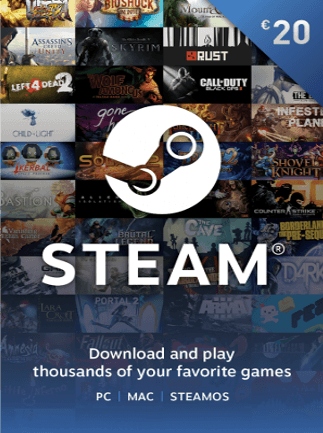 Karta podarunkowa kod STEAM WALLET o wartosci 20 EURO € EUR