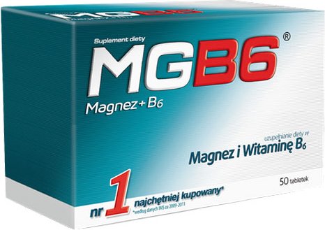 MGB6 30 tabletek Magnez na zmęczenie stres skurcze