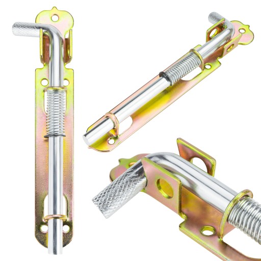 RYGIEL ZAMKNIĘCIE ZASUWA BRAMY ZE SPRĘŻYNĄ 180MM