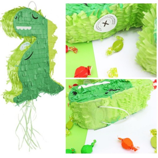 Piniata Urodzinowa na Sznurki DINOZAUR DINO Pinata na Urodziny 43x34x8,5 cm