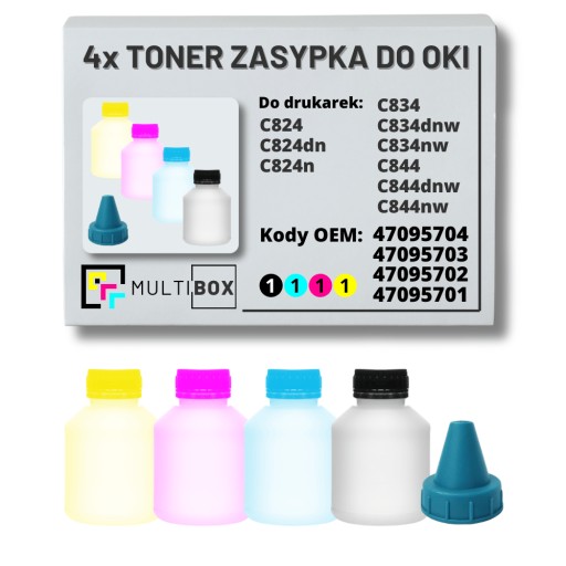 NOWY 4-pak zestaw zasypki tonery do OKI C824dn C844 C844dnw C844nw