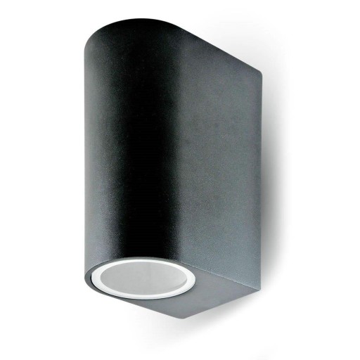 Kinkiet GU10 Aluminium Okrągły Czarny Góra Dół