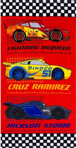 RĘCZNIK CARS AUTA ZYGZAK MCQUEEN WYŚCIGI 70x140