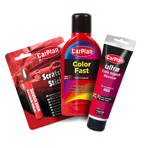 Zestaw Carplan Wosk Kredka Pasta JASNOCZERWONY