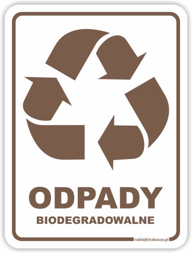 Naklejka ODPADY BIO segregacja odpadów DUŻA